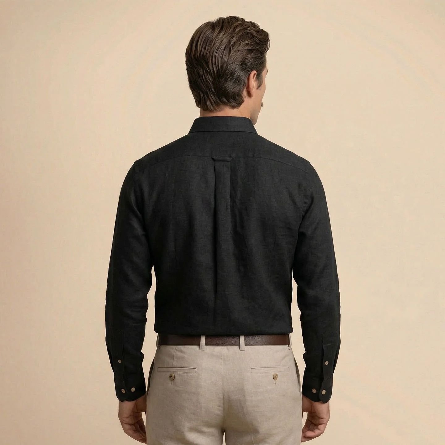 Breeze Linen Full Sleeves Shirt In Midnight - Image 4