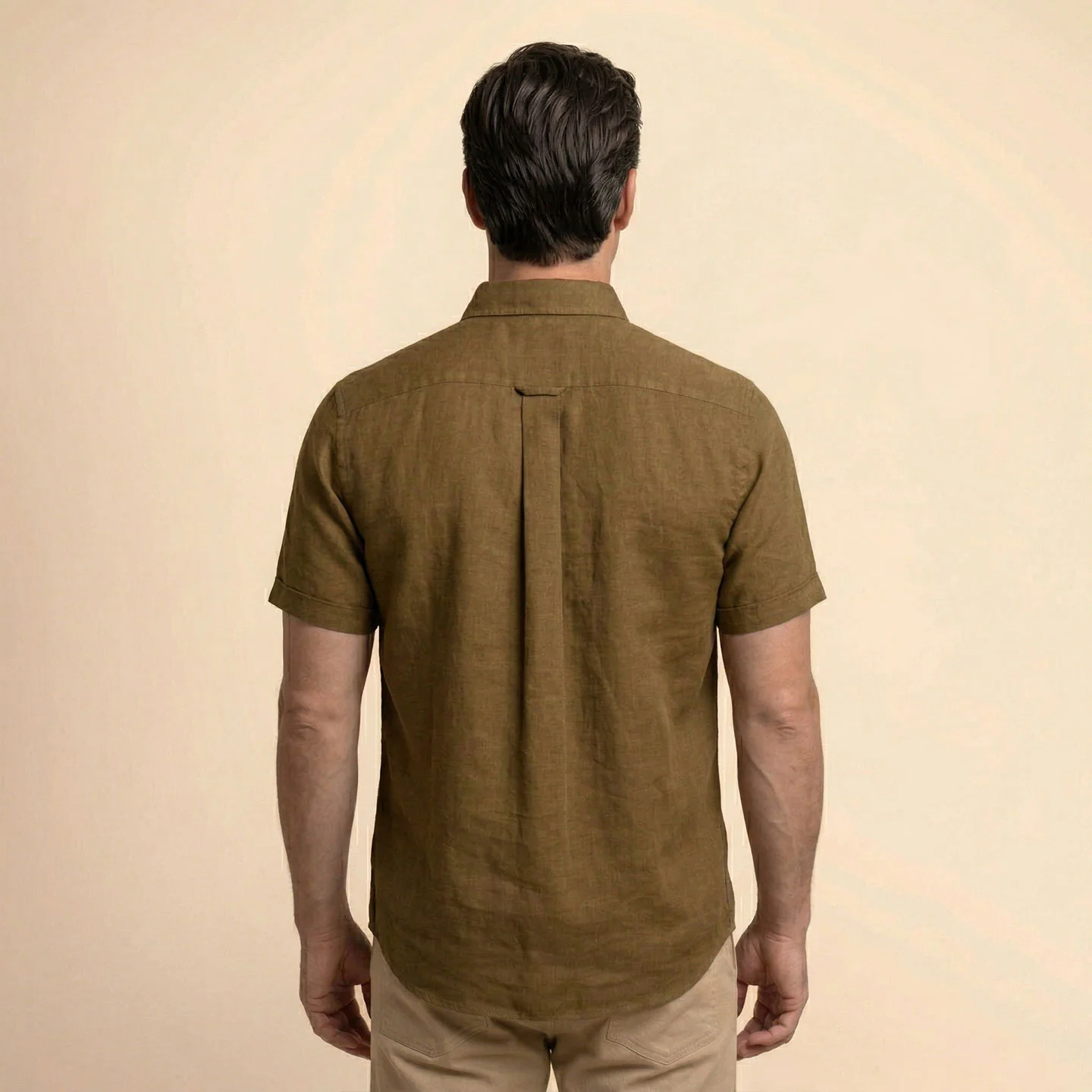 Breeze Linen Half Sleeves Shirt in Cocoa - Image 4