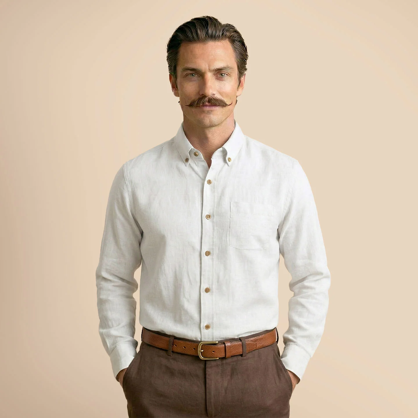 Breeze Linen Full Sleeves Shirt In Ivory - Image 7