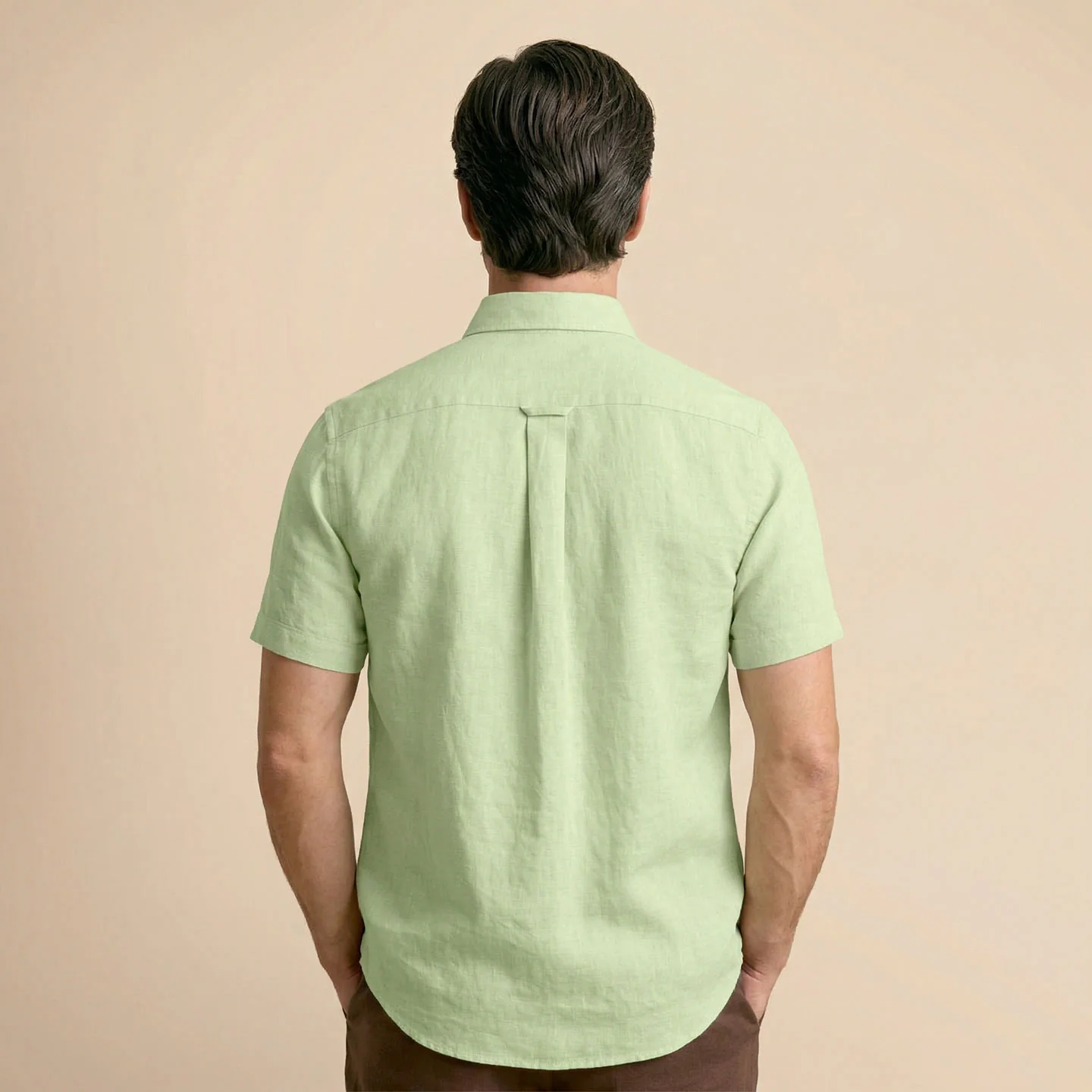 Breeze Linen Full Sleeves Shirt In Leaf Green - Image 4
