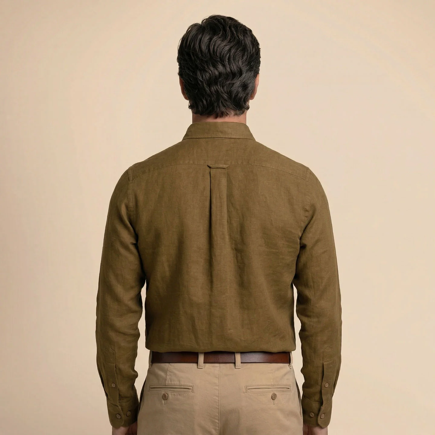 Breeze Linen Full Sleeves Shirt In Mocha - Image 4