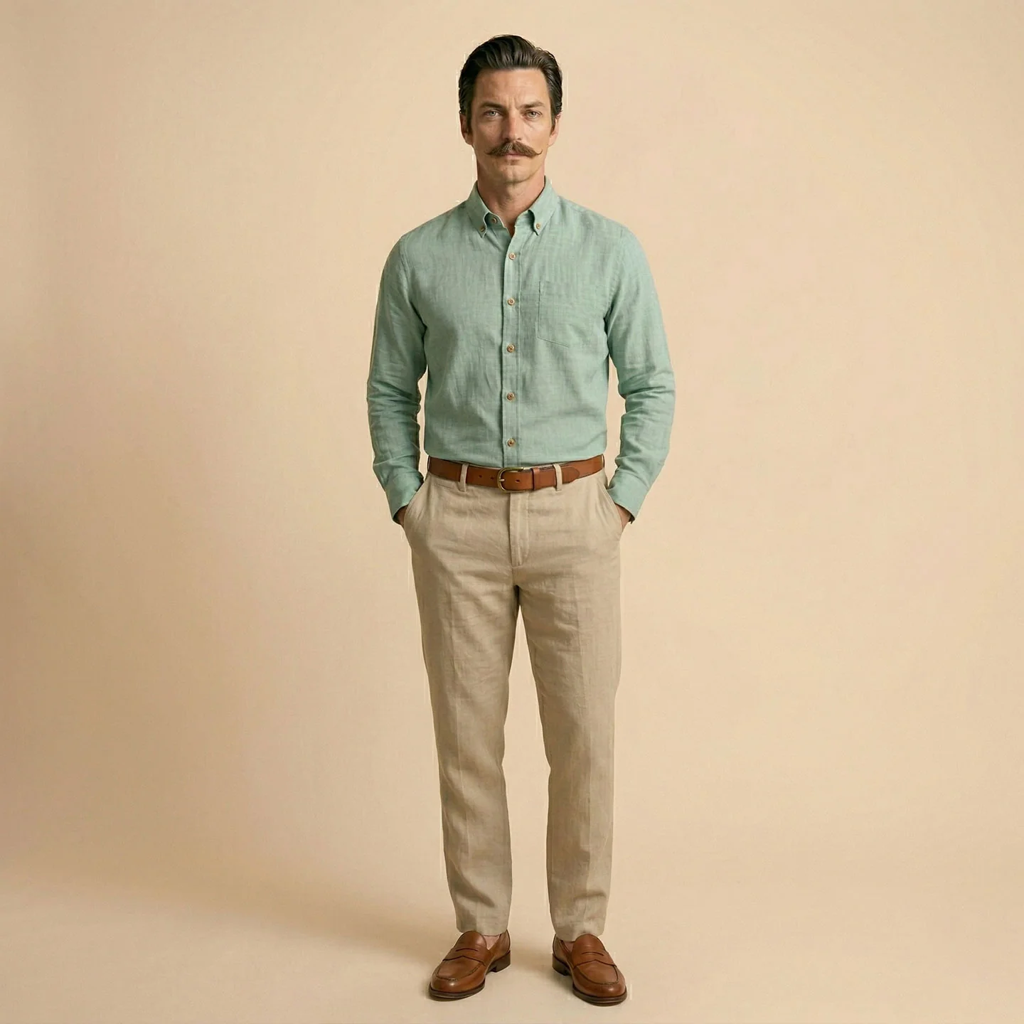 Breeze Linen Full Sleeves Shirt In Seaweed - Image 5