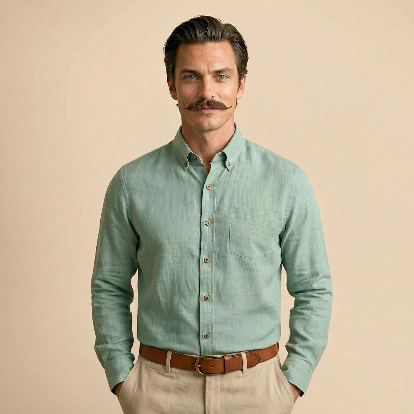 Breeze Linen Full Sleeves Shirt In Seaweed - Image 7