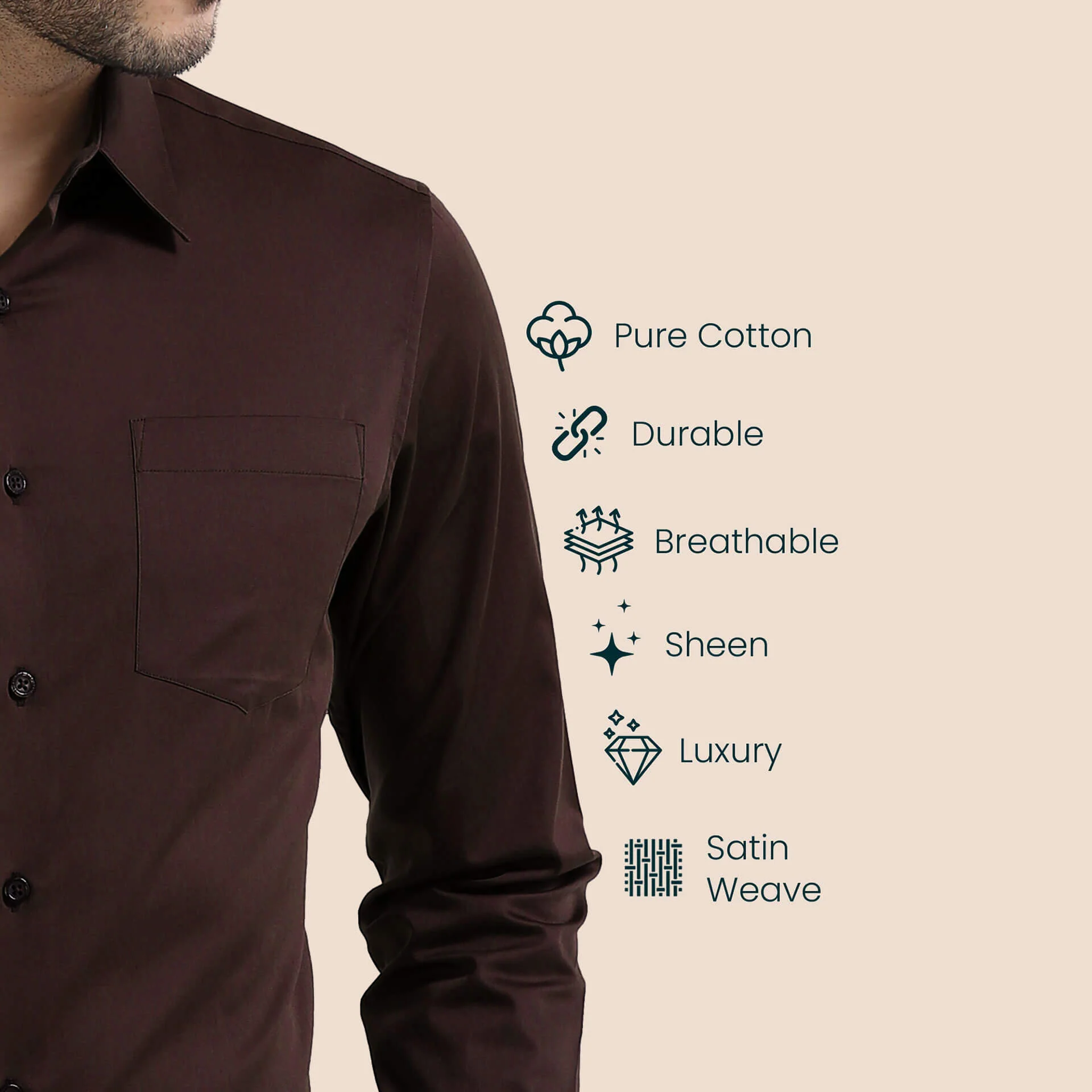 Cambridge Giza Cotton Shirt In Coffee - Image 5