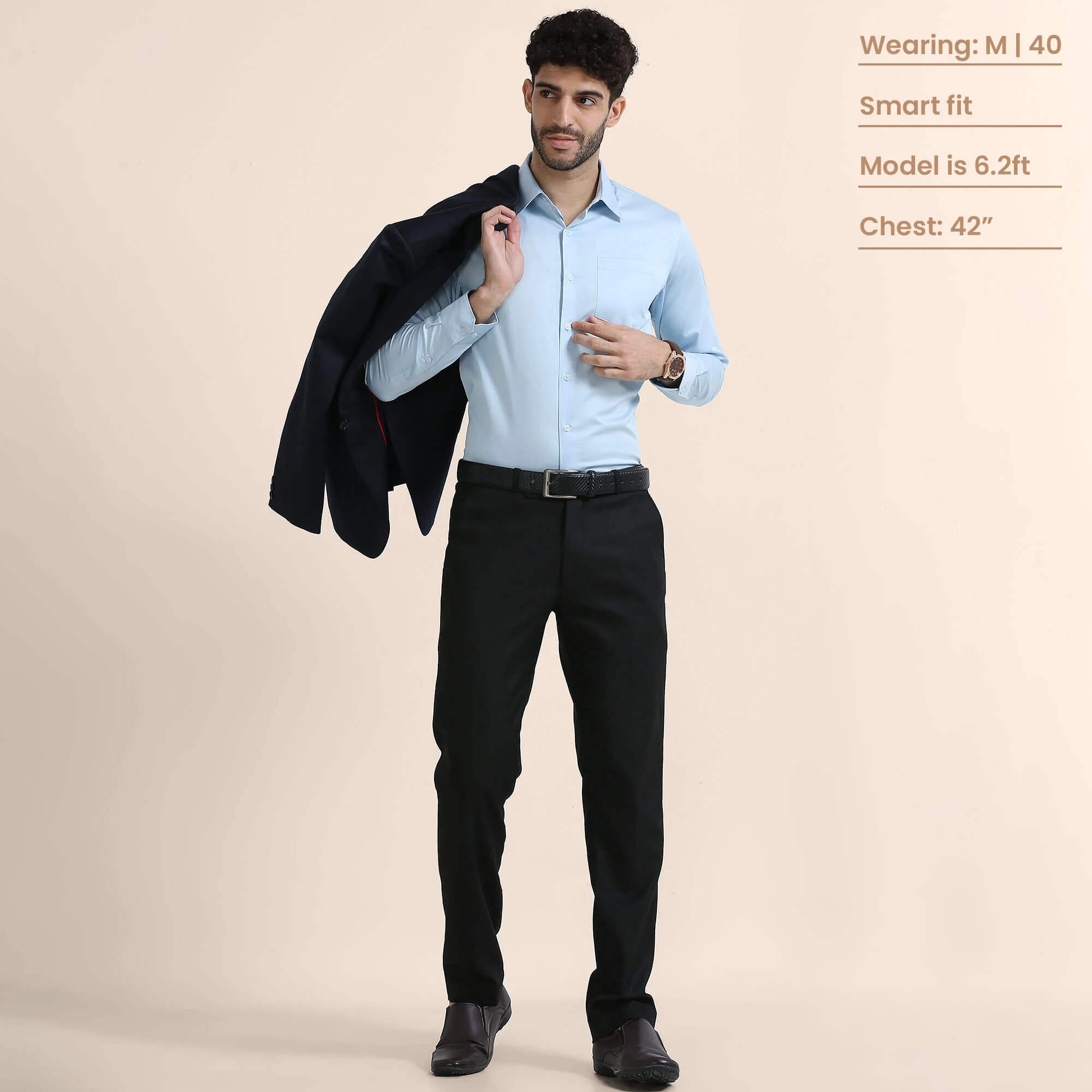 Cambridge Giza Cotton Shirt In Ice Blue - Image 9