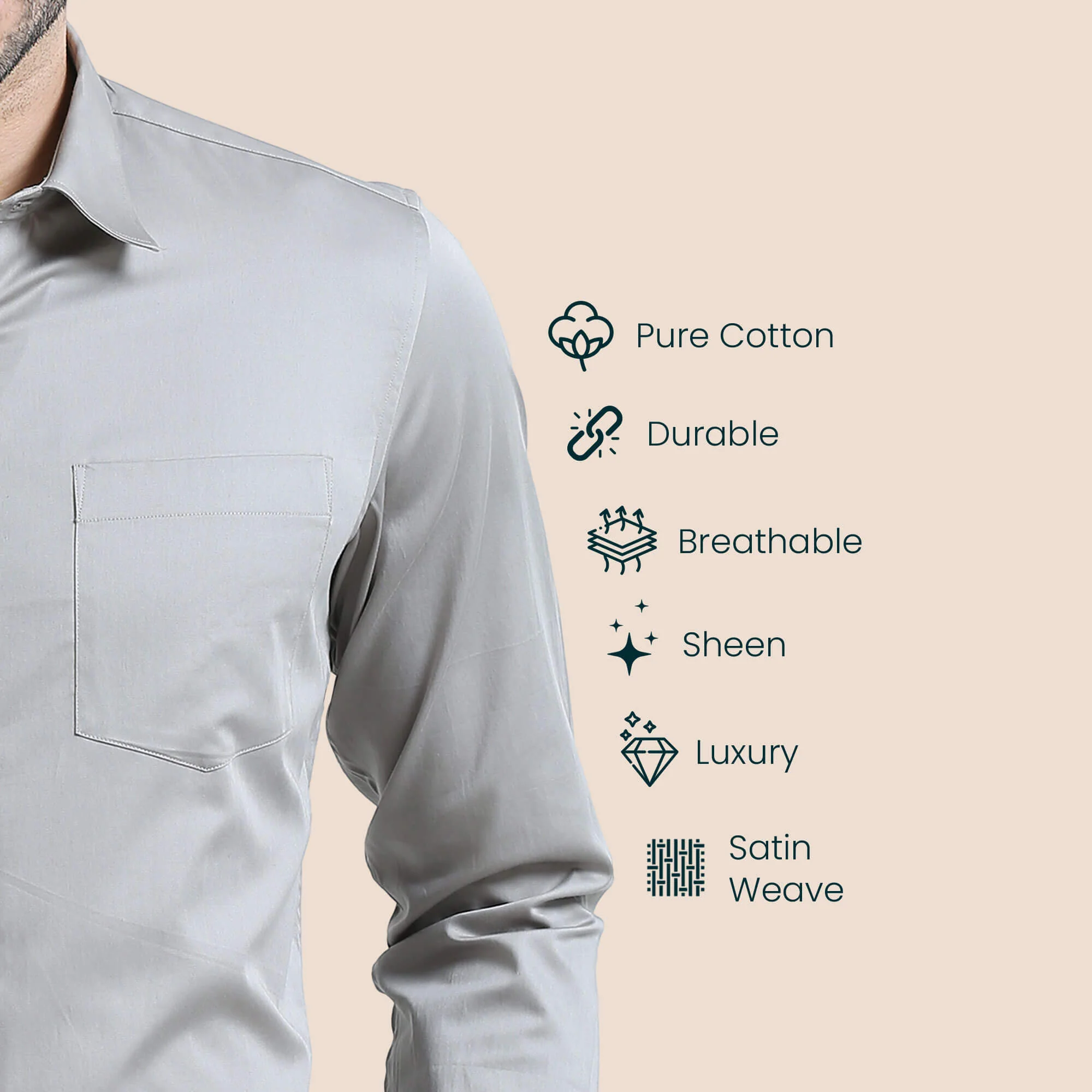 Cambridge Giza Cotton Shirt In Pewter - Image 5