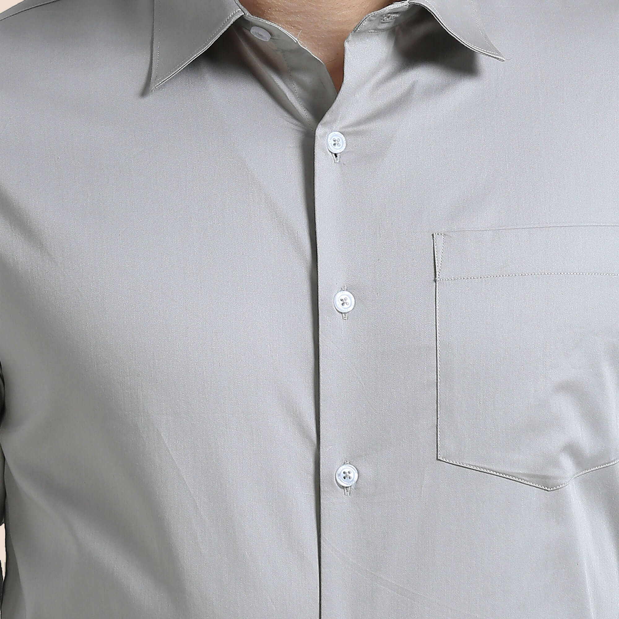 Cambridge Giza Cotton Shirt In Pewter - Image 7