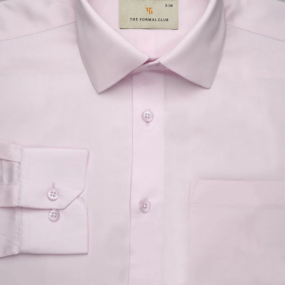 Cambridge Giza Cotton Shirt In Powder Pink - Image 4