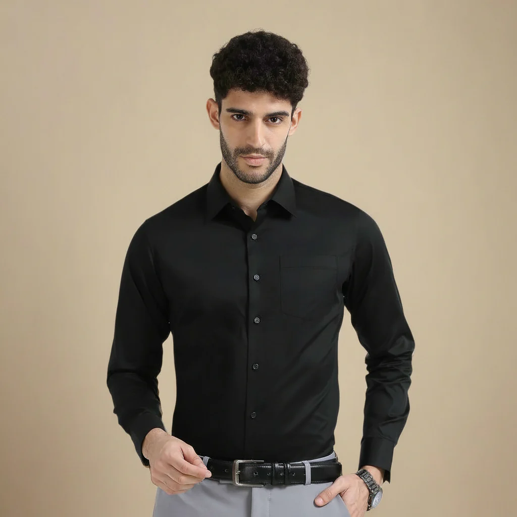 Cambridge Giza Cotton Shirt In Raven - Image 10