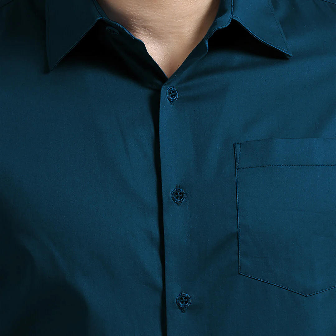 Cambridge Giza Cotton Shirt In Slate Blue - Image 6