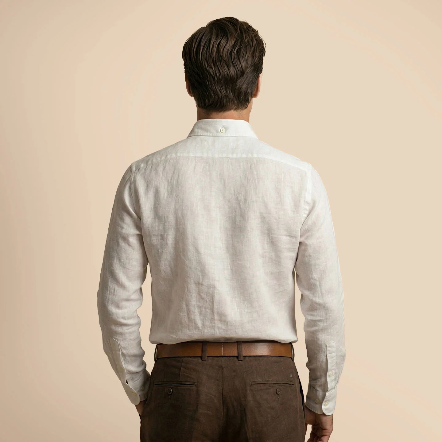 Cedar Pure Linen Full Sleeves Shirt in Snow - Image 4