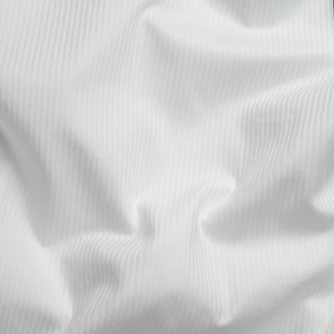 Crest Self Stripe 2 Ply Giza Shirt in Cloud White - Image 4