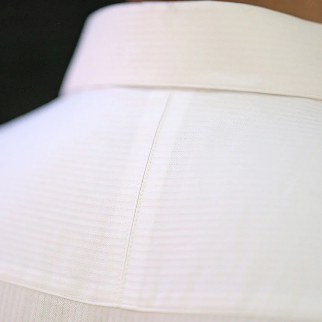 Crest Self Stripe 2 Ply Giza Shirt in Cloud White - Image 6