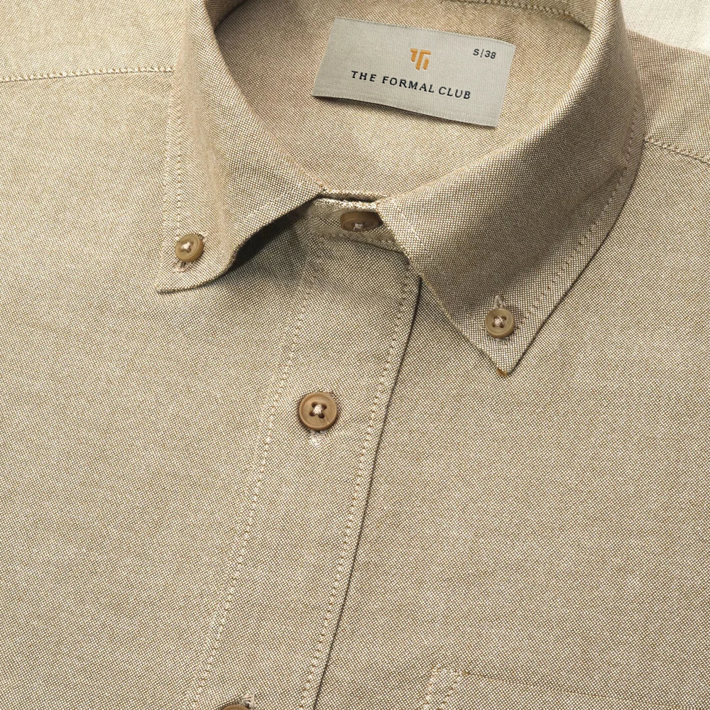 Regal Oxford Solid shirt in Almond - Image 3