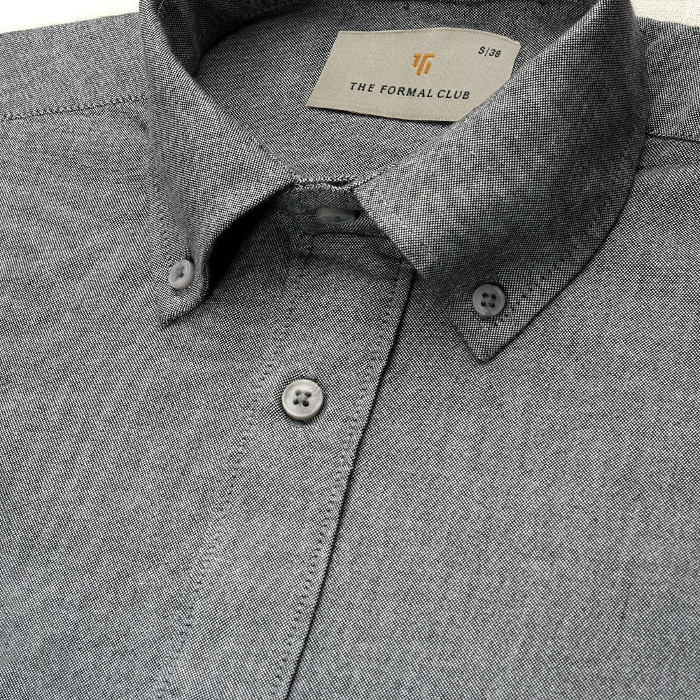 Regal Oxford Solid shirt in Ash Grey - Image 3