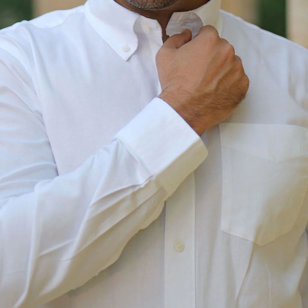 Regal Oxford Solid shirt in Cloud White - Image 4