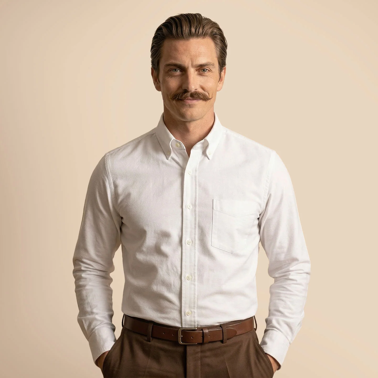 Regal Oxford Solid shirt in Cloud White - Image 8
