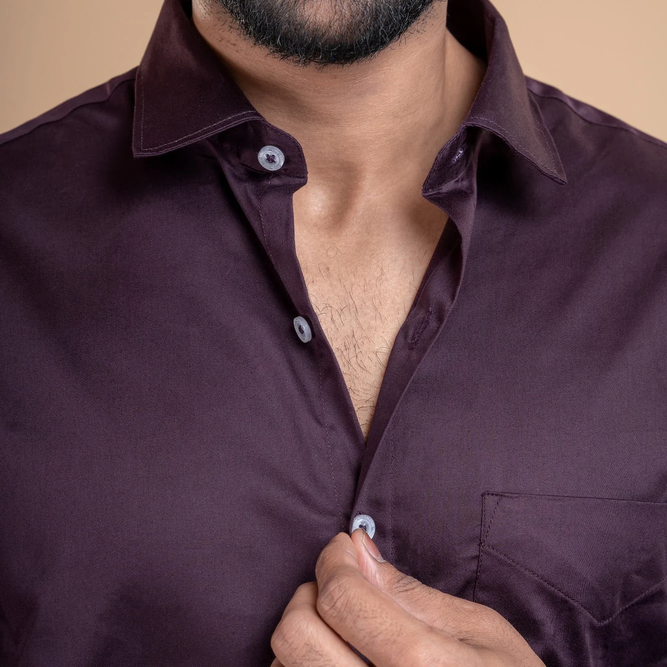 Swiss Finish Giza Cotton Shirt In Burgundy - Image 4