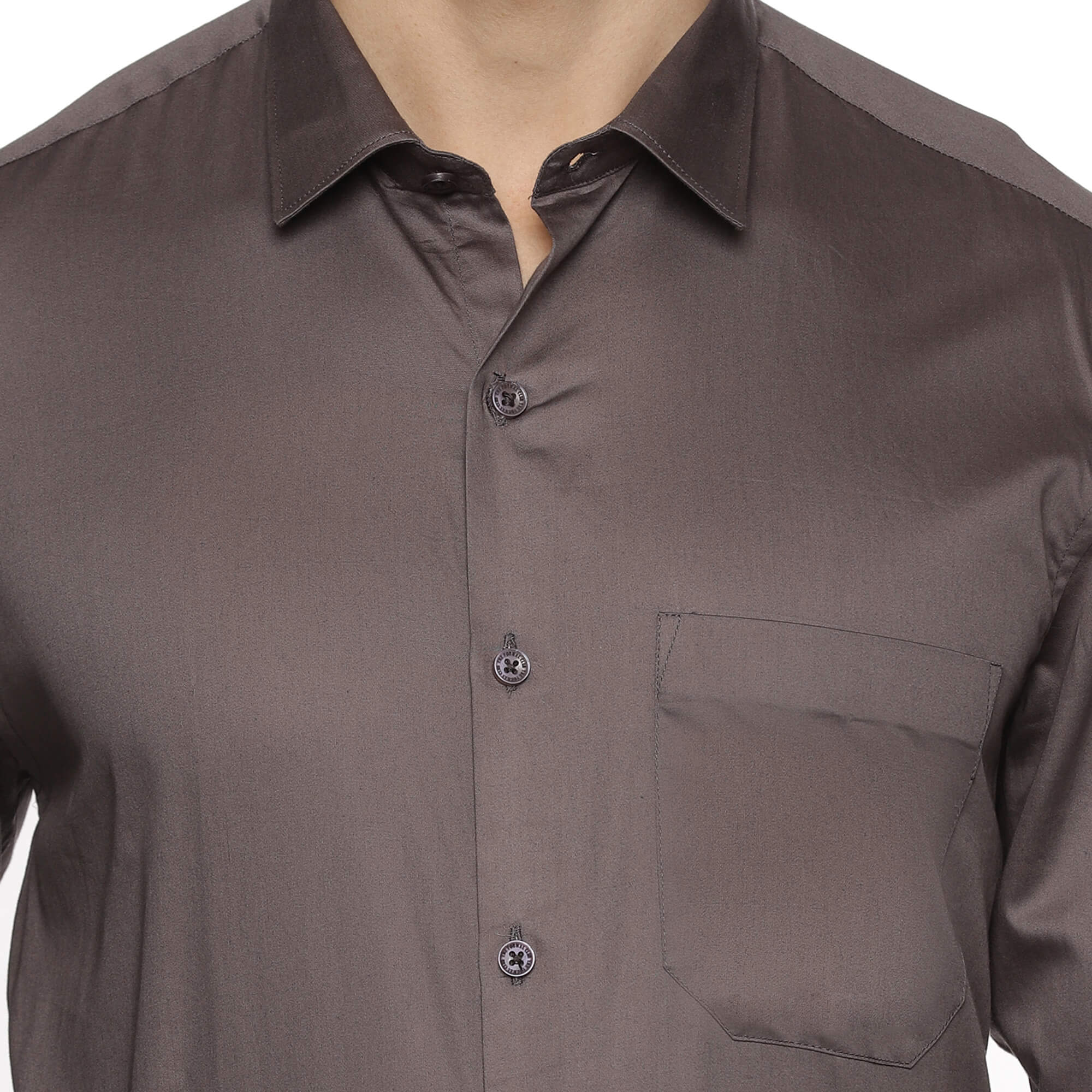 Swiss Finish Giza Cotton Shirt In Dark steel - Image 4